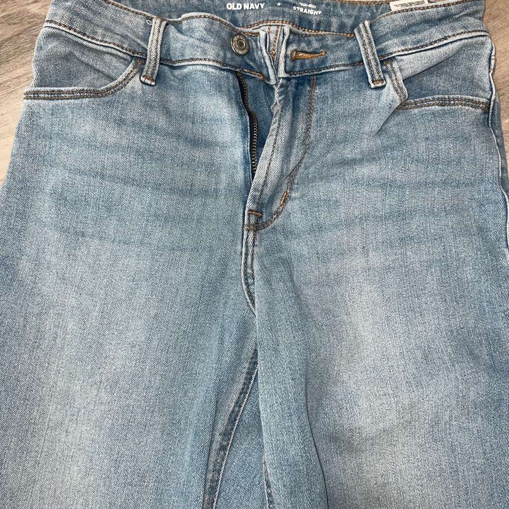 Old Navy Blue Straight Leg Jeans Classic Style - Picture 2 of 5